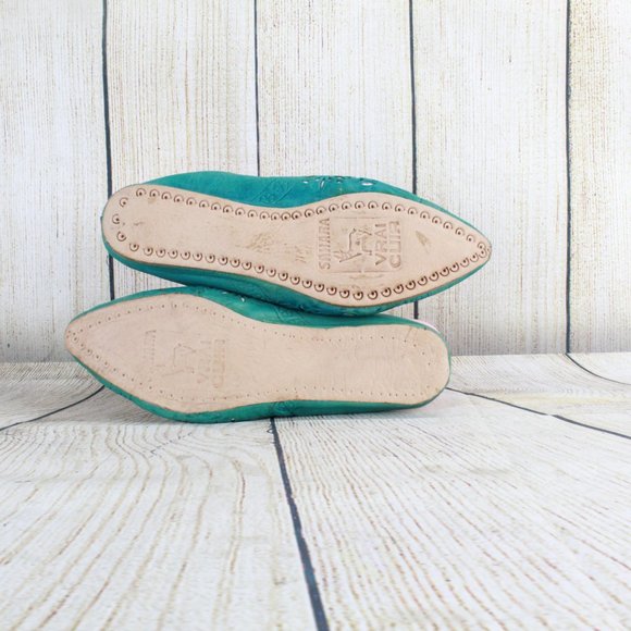 Sahara Pointed Toe Leather Wedge Slide Shoes Sz 6 - Picture 8 of 8